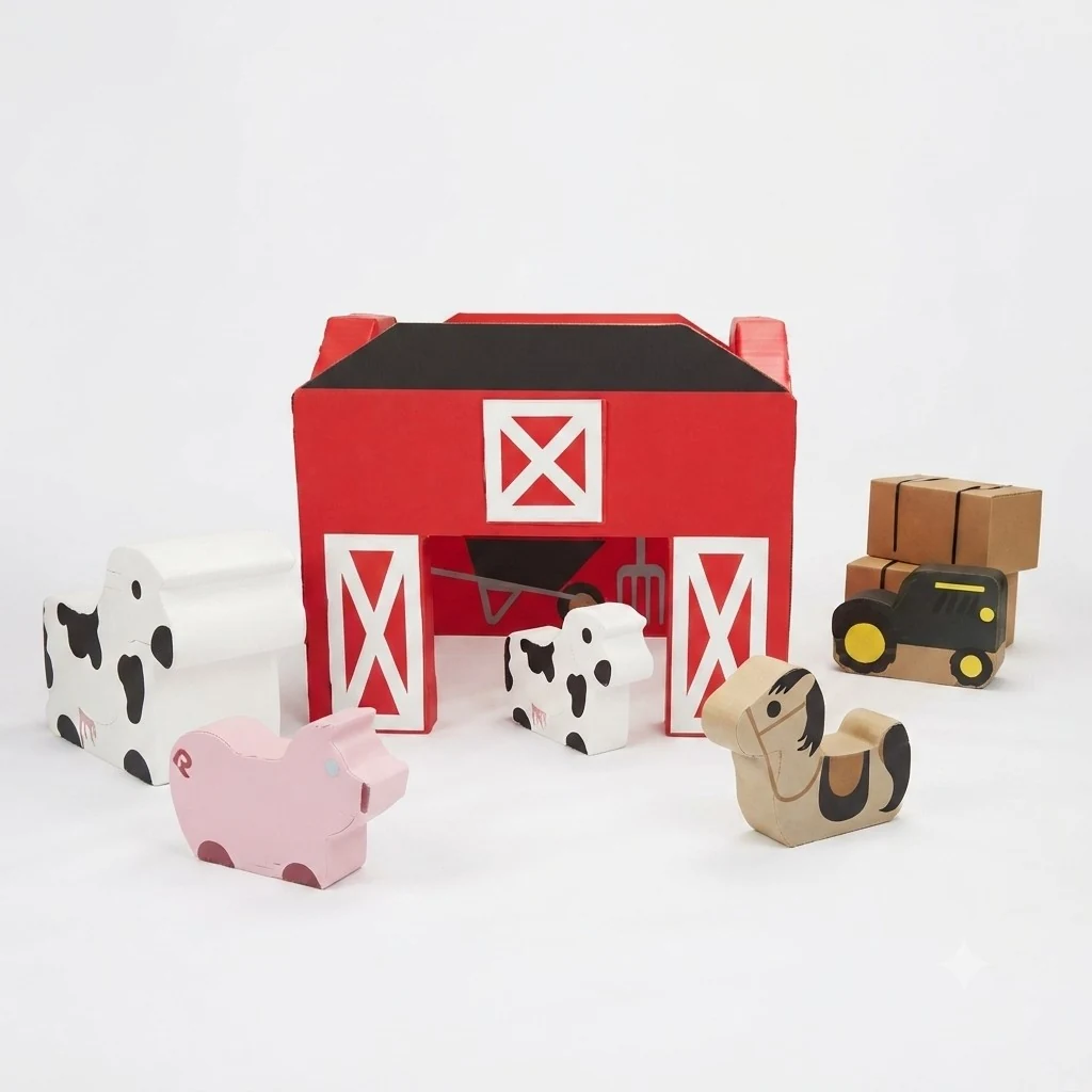 Benee's barn with farm animal seating and tractor — browse Animals